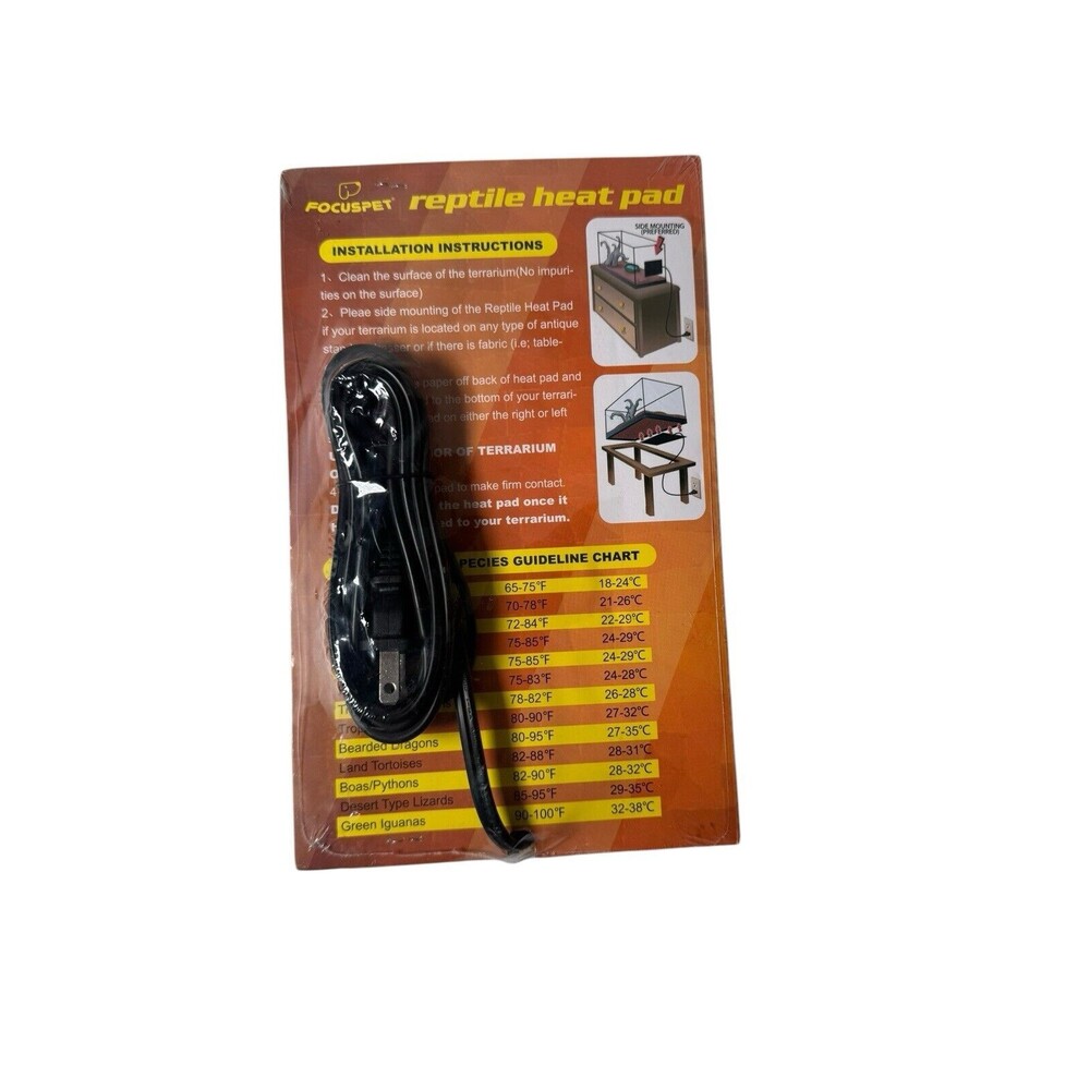 Focuspet Under Tank Heater, Reptile Heating Pad 6''x 8'' Waterproof UTH Heat Mat
